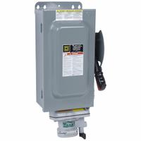 SQUARE D Safety Switch: Non-Fusible, 60 A, Three Phase, 600V AC, Galvanized Steel, Indoor (MPN HU362AWA). Key specifications — attr867074: SQUARE D; attr925469: Appleton Powertite.