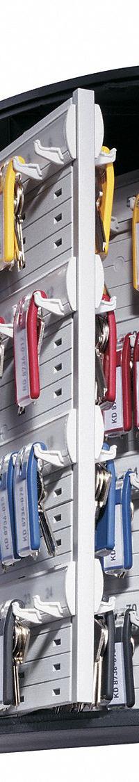 Key Box: 72 Key Capacity, Single Key Lock, Aluminum, Gray, 15 3/4 in Ht, 11 7/8 in Wd, 4 5/8 in Dp (MPN 195523). Key specifications — Brand: DURABLE; Finish: Brushed Aluminum; Includes Key Tags: Includes Key Tags; Includes Mounting Hardware: Mounting Hardware Included; Color: Gray; Mounting Location: Wall; Material: Aluminum.