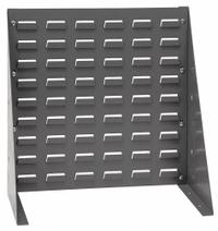 QUANTUM STORAGE SYSTEMS Louvered Bench Rack: 20 in x 18 in x 1/4 in, 1 Sides, 0 Bins, Gray (MPN QBR-1819). Key specifications — attr38851: Gray; attr38864: Powder Coated; attr38845: QUANTUM STORAGE SYSTEMS.