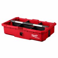 MILWAUKEE PACKOUT Tool Tray: 19 13/16 in W x 5 in H x 11 11/16 in L, Polymer, Black/Red, 5 Dividers (MPN 48-22-8045). Key specifications — attr1120253: MILWAUKEE; attr1120269: 61LA15; attr1120286: Milwaukee 48-22-8429; attr1120340: Polymer; attr1120341: Black; attr1120220: (4) Small Dividers.
