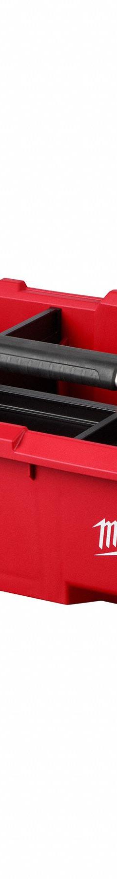 MILWAUKEE PACKOUT Tool Tray: 19 13/16 in W x 5 in H x 11 11/16 in L, Polymer, Black/Red, 5 Dividers (MPN 48-22-8045). Key specifications — attr1120253: MILWAUKEE; attr1120269: 61LA15; attr1120286: Milwaukee 48-22-8429; attr1120340: Polymer; attr1120341: Black; attr1120220: (4) Small Dividers.