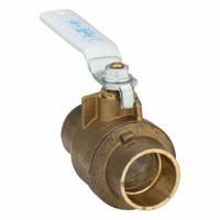 APOLLO Manual Two-Way Ball Valve: 1 1/2 in, Brass, Straight, Sweat x Sweat, Full Port Ball Port (MPN 77FLF20701). Key specifications — Brand: APOLLO; Handle: Lever.