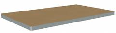 TENNSCO Shelf: 96 in x 42 in, 1,250 lb Load Capacity, Particleboard, Gray, Shelf (MPN ZLES-9642D). Key specifications — Decking Material: Particleboard; Includes: (4) Beams; Decking Finish: Unfinished; Shelf Configuration: Single Straight; Color: Gray; Frame Material: Steel; Brand: TENNSCO; Frame Finish: Zinc Plated.