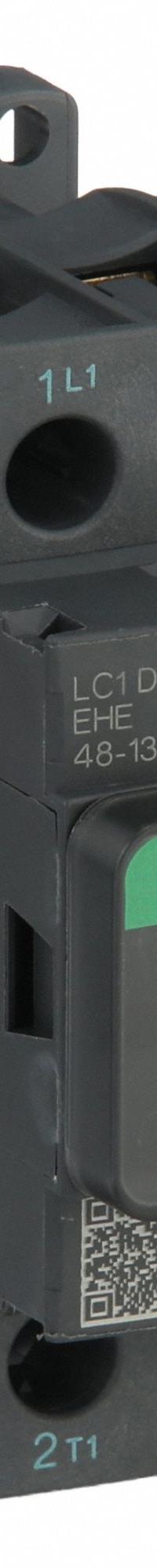 SCHNEIDER IEC Magnetic Contactor: Non-Reversing, 3 Poles, 3NO Contacts, 25 A, 120V AC/48V AC Coil (MPN LC1D25EHE). Key specifications — Brand: SCHNEIDER; Integrated Surge Suppression: No; Nominal Coil Voltage @ 60Hz: 48V AC.
