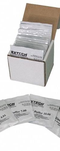 EXTECH Buffer Set - pH 4 - pH 7 - pH 10: Lab, 20 ct Volume, Liquid, 100% (weight) Concentration, 1 (MPN PH103). Key specifications — Brand: EXTECH; CAS Number: 7732-18-5; Chemical Family Type: Solution; Chemical Grade: Lab; Concentration: 100% (weight); Container Material: Plastic; Container Type: Pouch; Form: Liquid.