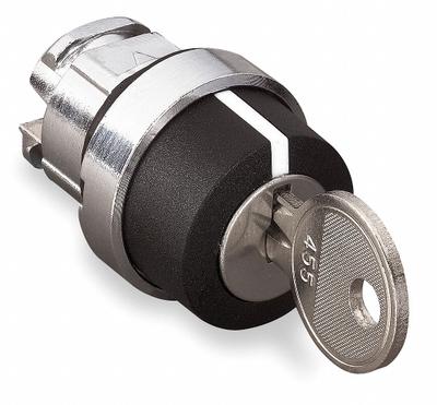 SCHNEIDER Keyed Selector Switch: 3 Position, 22 mm Panel Mounting Size - Panel-Mounted Key Switches without Contacts