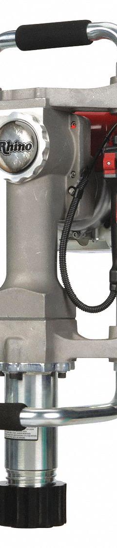 RHINO TOOL Gas-Powered Post Driver: 1/2 in Min Drive Rod or Stake Dia, 1 in Min Drive Round Post Dia (MPN 301003). Key specifications — Engine Cycle: 4-Cycle; Engine Brand: Honda; Brand: RHINO TOOL; Drives T-Posts: Yes.