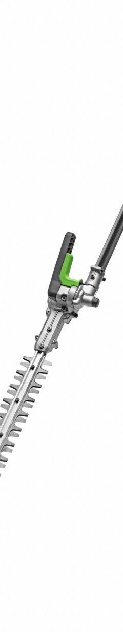 EGO Carbon Fiber Hedge Trimmer Attachment: 41 7/16 in Overall Lg, 1 in Dia (MPN HTA2020). Key specifications — Product Type: Hedge Trimmer Attachment.