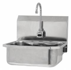 SANI-LAV Hands-Free Sink: 1 Stations, 7 in Bowl Dp, 17 in Bowl Lg, 14 in Bowl Wd, Faucet Included (MPN ES2-505L-0.5). Key specifications — Includes Side Splash: Side Splash Not Included; Series: Stainless Steel Hand Wash Sink; Brand: SANI-LAV; Power Source: AC Powered.