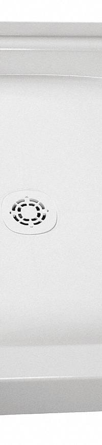 FIAT PRODUCTS Shower Base: Square, Single Threshold, Molded Stone, 32 in Overall Lg, 6 in Overall Ht (MPN 32WL100). Key specifications — Material: Molded Stone; Drain Location: Center; Features: Recessed for Floor Installation; Brand: FIAT PRODUCTS.