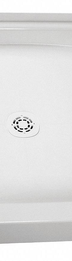 FIAT PRODUCTS Shower Base: Square, Single Threshold, Molded Stone, 32 in Overall Lg, 6 in Overall Ht (MPN 32WL100). Key specifications — Material: Molded Stone; Drain Location: Center; Features: Recessed for Floor Installation; Brand: FIAT PRODUCTS.
