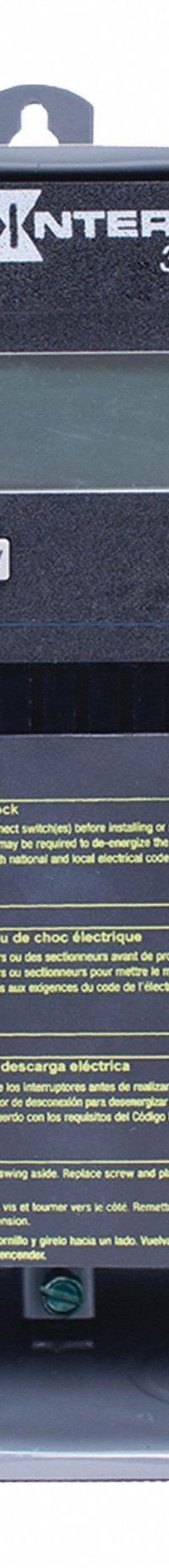 INTERMATIC Electronic Timer: 7 day, Not Astronomic, 120-277V AC, SPDT, Digital (MPN ET2715CR). Key specifications — Body Material: Metal; Indoor/Outdoor Usage: Outdoor; Astronomic Functionality: Not Astronomic; Mounting Style: Surface; Brand: INTERMATIC.