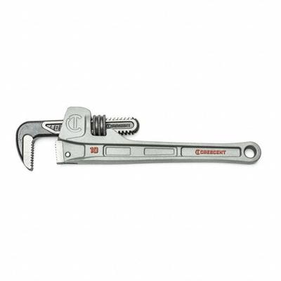 CRESCENT Pipe Wrench: Aluminum, 1 9/10 in Jaw Capacity, Serrated, 10 in Overall Lg - Straight Pipe Wrenches