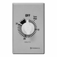 INTERMATIC Spring-Wound Timer: 30 min Max, SPST, 277V AC, Wall Plate Included, Silver (MPN FF30MH). Key specifications — Brand: INTERMATIC; Includes Hold: Hold Included.