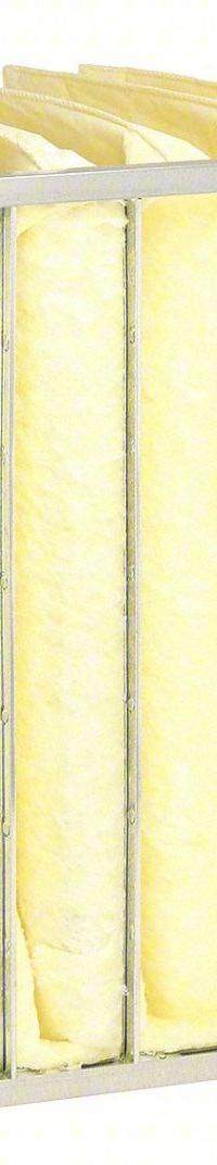 GRAINGER Pocket Air Filter: 22 in x 24 in x 20 in, MERV 15, Yellow, Fiberglass, 6 Pockets (MPN 878PM1). Key specifications — Display Sell UOM: EA; Brand: GRAINGER; Media Material: Fiberglass; Performance Rating: MERV 15.