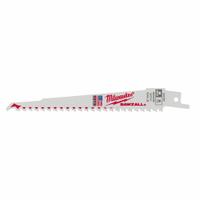 MILWAUKEE Reciprocating Saw Blade: 5 Teeth per Inch, 6 in Blade Lg, 0.05 in Blade Thick, Wood, 5 PK (MPN 48-00-5035). Key specifications — attr1109198: 5; attr1109200: Rigid for Straight Cuts; attr1109201: Straight; attr1109209: MILWAUKEE.