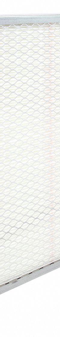 GRAINGER Minipleat Air Filter: 20 in x 20 in x 4 in, Fiberglass, Metal, No Header, MERV 14 (MPN 2GFU9). Key specifications — Brand: GRAINGER; Frame or Header Material: Metal; Media Material: Fiberglass.