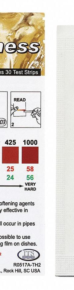 INDUSTRIAL TEST SYSTEMS Test Strips: Total Hardness, 0 to 1,000 ppm Total Hardness, Strip, 30 Tests (MPN 481108). Key specifications — Test Form: Strip; Brand: INDUSTRIAL TEST SYSTEMS; Parameter Measurements Included: 0 to 1,000 ppm Total Hardness.