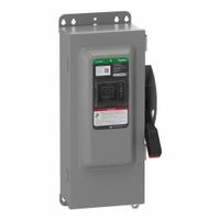 SCHNEIDER Safety Switch: Non-Fusible, 100 A, Three Phase, 600V AC/DC, Galvanized Steel, Indoor (MPN VHU363NAWKGL). Key specifications — attr867131: SCHNEIDER.