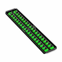 ERNST MANUFACTURING Socket Organizer: Green, 3 5/8 in Overall Wd, 36 Posts/Slots, Sockets (MPN 8485). Key specifications — attr1125333: (36) Socket Clips; attr1125346: ERNST MANUFACTURING; attr1125347: Green; attr1136588: Sockets; attr1125364: Socket Bit Tray.