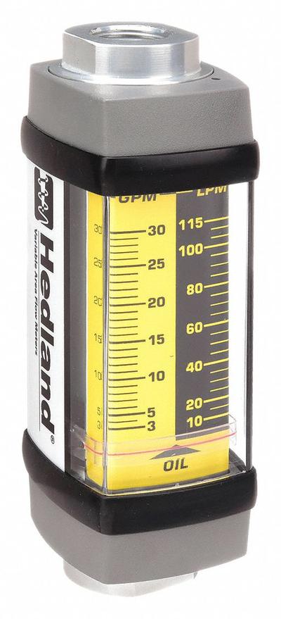 HEDLAND Mechanical Flowmeter: Petroleum Fluid Meter, Scale, Variable Area, Inline - Inline Flowmeters for Oils