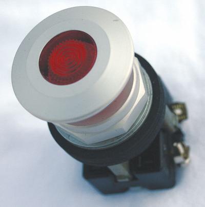 EATON Mushroom Head Push Button: Red, 30 mm Mounting Size, Non-Metallic - Illuminated Mushroom-Head Push-Button Operators