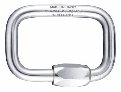 MAILLON RAPIDE Connecting Link: Quick Link, Steel, 3 1/16 in Overall Lg - Wide-Body Square Threaded Locking Connecting Links