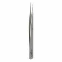 EXCELTA Tweezers: Stainless Steel, Point, Straight Tip, 0.004 in Tip Thick (MPN 3-S). Key specifications — attr1002355: Stainless Steel; attr1002345: EXCELTA; attr1002348: Stainless Steel; attr1002358: Serrated; attr1002361: 3-S; attr1024781: Standard.