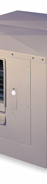 MASTERCOOL Ducted Evaporative Cooler: 2,200 sq ft, 34 5/8 in x 42 in x 48 in, 8 in Pad Thick (MPN 2YAF2-4UE46-3X276). Key specifications — Brand: MASTERCOOL; Evaporative Cooler Voltage: 115/230V AC; Includes Drive Package: Drive Package Included; Drive Package Installation: Assembly Required.