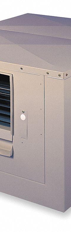 MASTERCOOL Ducted Evaporative Cooler: 2,200 sq ft, 34 5/8 in x 42 in x 48 in, 8 in Pad Thick (MPN 2YAF2-4UE46-3X276). Key specifications — Brand: MASTERCOOL; Evaporative Cooler Voltage: 115/230V AC; Includes Drive Package: Drive Package Included; Drive Package Installation: Assembly Required.