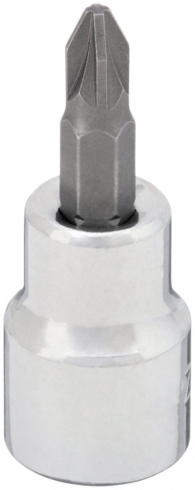 WESTWARD Socket Bit: 3/8 in Drive Size, Pozidriv Tip, #2 Tip Size, 1 13/16 in Overall Lg - Pozidriv Bit Sockets