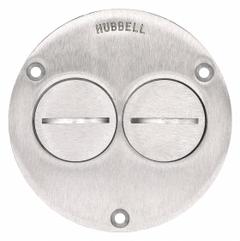 HUBBELL WIRING DEVICE-KELLEMS Floor Box Cover: Round, Silver, Aluminum, Brushed (MPN SA3725). Key specifications — attr211014: HUBBELL WIRING DEVICE-KELLEMS; attr1046648: Silver; attr1046653: Round; attr1046654: Brushed; attr1046660: Aluminum.