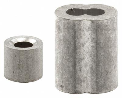 PRIME-LINE Ferrule and Stop: Aluminum, 4 5/8 in Overall Ht, 2 23/32 in Overall Wd - Cable Ferrules & Stops