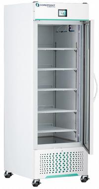 COREPOINT SCIENTIFIC Medical and Lab Refrigerator: 23 cu ft, Upright, 1°C to 10°C, Swing Solid (MPN NSWDR231WWS/0). Key specifications — Door Opening Style: Right; Color: White; Alarm Type: Temperature; Manufacturer Part Number: NSWDR231WWS/0; Brand: COREPOINT SCIENTIFIC; Product Type: Medical and Lab Refrigerator; Door Type: Swing Solid; Refrigerant Type: R-290.