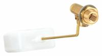 BOBBY Float Valve Assembly: For Water Media, Angle Valve Body, Rectangular, Bulkhead, Brass/Plastic (MPN RM153). Key specifications — Body Material: Plastic; Mounting: Bulkhead; Arm Adjustability: Adjustable; Connection Gender - Side 1: Male; Connection Gender - Side 2: Female; Brand: BOBBY; Connection Type - Side 1: NPT; Connection Type - Side 2: NPT.