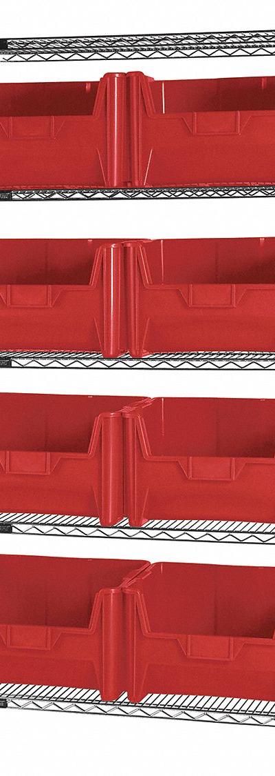 QUANTUM STORAGE SYSTEMS Bin Shelving: 42 in x 18 in x 74 in - Wire Stationary Bin Shelving with Open-Front Bins