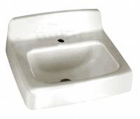 AMERICAN STANDARD Bathroom Sink: Regalyn™, White, Enameled Cast Iron, 20 in Overall Lg, Single Hole (MPN 4869001.020). Key specifications — Series: Regalyn™; Includes: Front Overflow, Soap Depression, Wall Hanger; Color: White; Brand: AMERICAN STANDARD; Sink Type: Bathroom; Material: Enameled Cast Iron; Sink Material: Cast Iron.