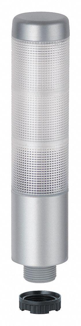 WERMA Tower Light Assembly: 3 Tier, Green/Red/Yellow, No Sounder Tier, 175 mm Overall Ht - Three-Tier Tower Light Assemblies