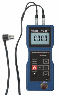 REED INSTRUMENTS Ultrasonic Thickness Gauge: +/-0.5% Thick Measurement Accuracy, 5 MHz Max Freq (MPN TM-8811). Key specifications — Brand: REED INSTRUMENTS; Thickness Measurement Accuracy: +/-0.5%; Certificate of Calibration: Not Included.
