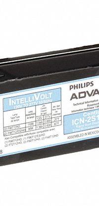 ADVANCE Fluorescent Ballast: 120 to 277V AC, 1/2 Lamps Supported, 60 W_85 W Bulb Watt (MPN ICN-2S110-SC). Key specifications — Lamp Types Supported: (2) F48T12; Brand: ADVANCE; Number of Lamps Supported: 2.
