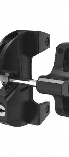 D&D Gate Latch: Gate Latch, Gravity, 1/2 in Bolt Head Dia, Polymer/Steel, 12 Mounting Holes, Black (MPN LL3AL). Key specifications — Brand: D&D; Color: Black; Finish: Matte; Latch Type: Gravity; Hardware Included: Yes; Material: Polymer; Product Type: Gate Latch.