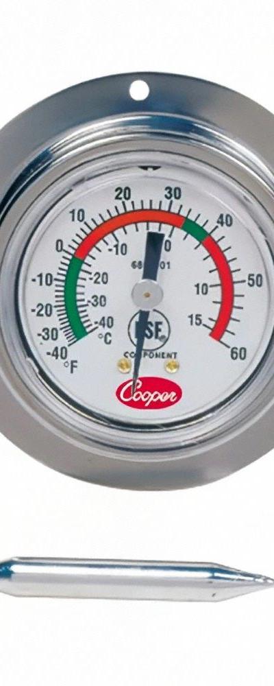 COOPER Cap Back: -40°F to 60°F /-40°C to 15.6°C - General Purpose Panel Mount Dial Thermometers