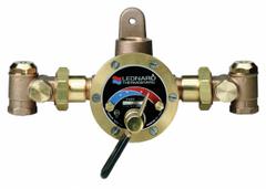 LEONARD VALVE Thermostatic Mixing Valve: For Steam/Water Media, 3/4 in x 3/4 in Connection Size (MPN TMS-25-CP). Key specifications — Seal Material: NBR; Brand: LEONARD VALVE.