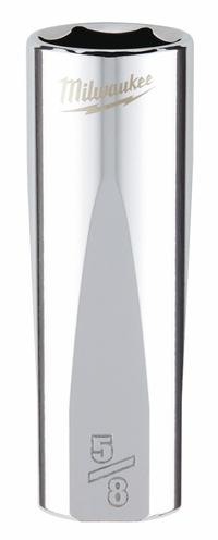 MILWAUKEE Deep Well Socket: SAE, 3/8 in Drive Size, 5/8 in Socket Size, 6-Point, Deep, Chrome (MPN 45-34-6250). Key specifications — attr1204417: MILWAUKEE; attr1204392: Chrome.