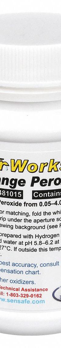 INDUSTRIAL TEST SYSTEMS Test Strips: Peroxide, 0.05 to 4 ppm Peroxide, Strip, 50 Tests, Peroxide (MPN 481015). Key specifications — Test Form: Strip; Brand: INDUSTRIAL TEST SYSTEMS; Parameter Measurements Included: 0.05 to 4 ppm Peroxide.