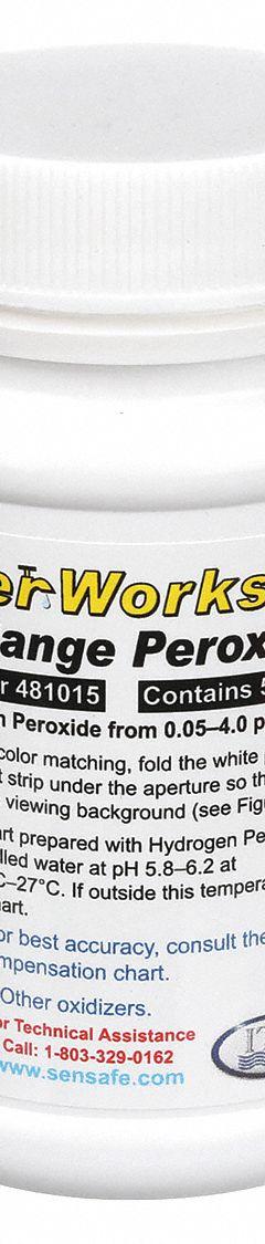 INDUSTRIAL TEST SYSTEMS Test Strips: Peroxide, 0.05 to 4 ppm Peroxide, Strip, 50 Tests, Peroxide (MPN 481015). Key specifications — Test Form: Strip; Brand: INDUSTRIAL TEST SYSTEMS; Parameter Measurements Included: 0.05 to 4 ppm Peroxide.