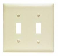 LEGRAND Wall Plate: Toggle, 2 Gang, Brown, Jumbo Size (MPN TPJ2I). Key specifications — Brand: LEGRAND; Material: Nylon.