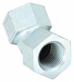Elbow, 45 Degrees: Iron, Powder Coated, 1/2 in Trade Size, Female to Female, NPT (MPN FF-45-1MWW). Key specifications — Ends - Hazardous Fittings: 1/2 in FNPT x 1/2 in FNPT; Material: Iron; Finish: Powder Coated; Brand: HUBBELL KILLARK.
