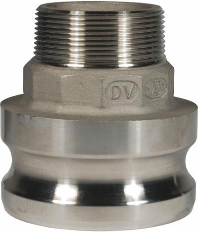 DIXON VALVE & COUPLING Cam and Groove Adapter: 2 in Coupling Size, 1-1/2 in -11-1/2 Thread Size - Type F Stainless Steel Cam & Groove Fittings