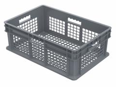 AKRO-MILS Straight Wall Tote: 13.3 gal, 23 3/4 in x 15 3/4 in x 8 1/4 in, Stacking Capable, Gray (MPN 37608GREY). Key specifications — Material: Plastic; Stackable: Stacking Capable; Brand: AKRO-MILS.